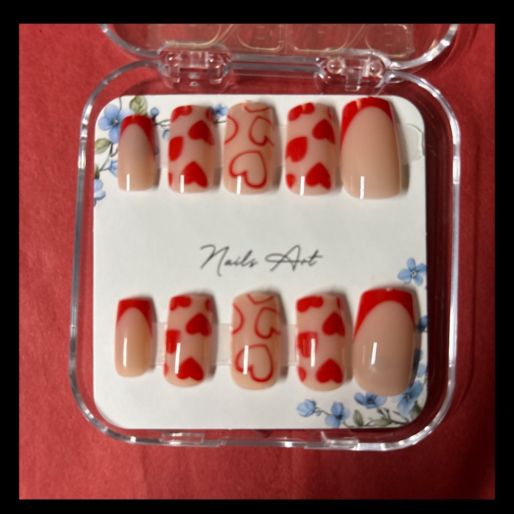 SWEET LOVEY NAILS Red Heart Nail Art Set